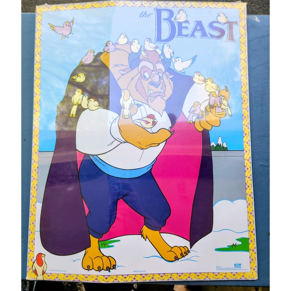 Vintage Beauty And The Beast Framed Print 16x20 Ready‎ To Hang Disney